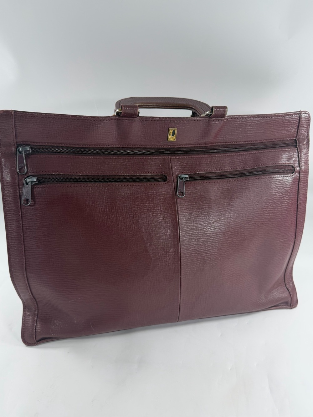 Vintage Busby Burgundy Leather Briefcase Attache Laptop Portfolio Case